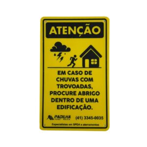 Placa de Sinalização de Áreas Abertas PVC 11x18 cm - Padilha
